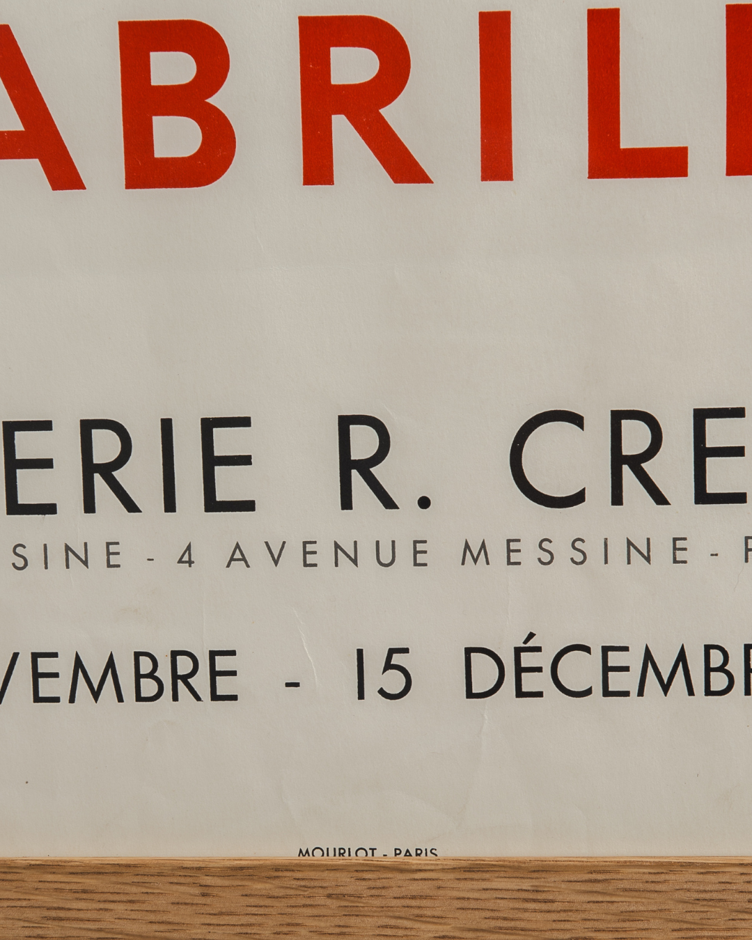 LITHOGRAPHIE CHABRILLAN - GALERIE R. CREUZE 1956