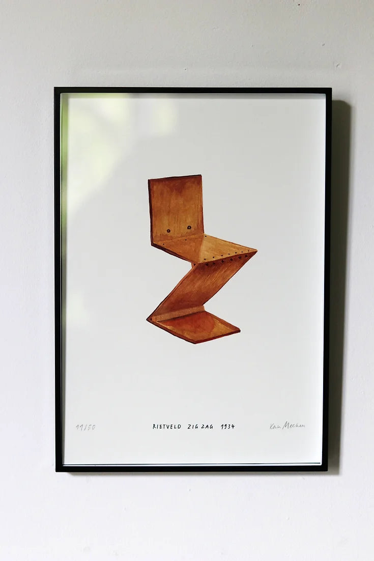 Illustration de Karin Meenen "Rietveld Zig Zag Chair"