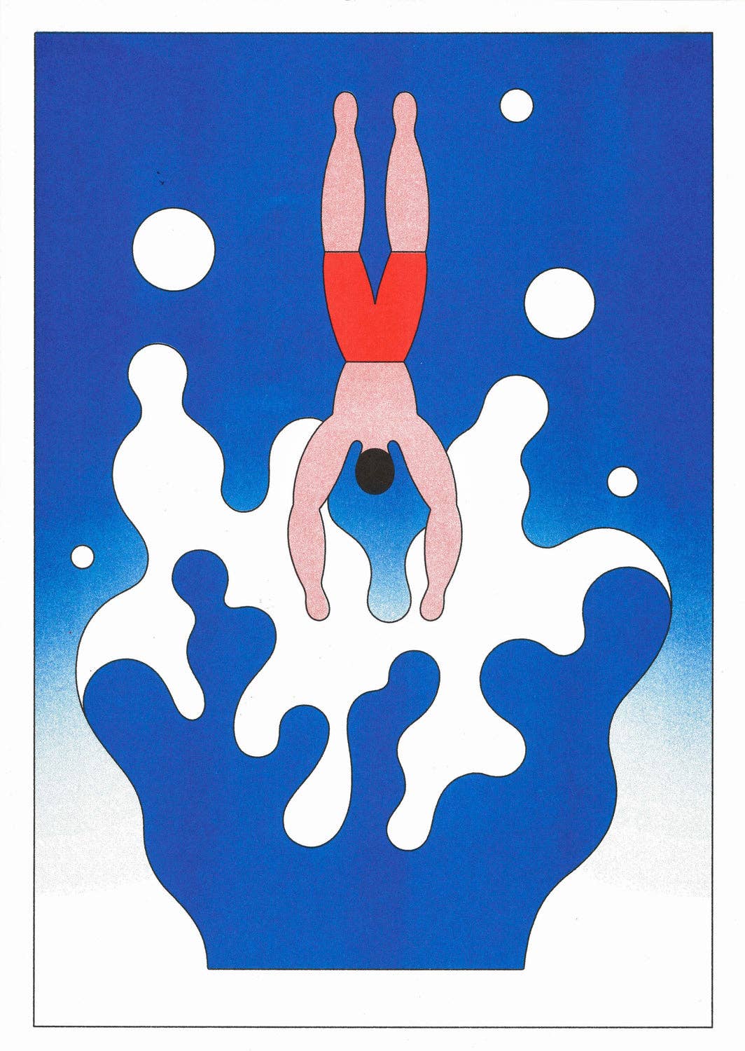 Affiche Risographie de Dominic Kesterton "Dive" - Le Taudis